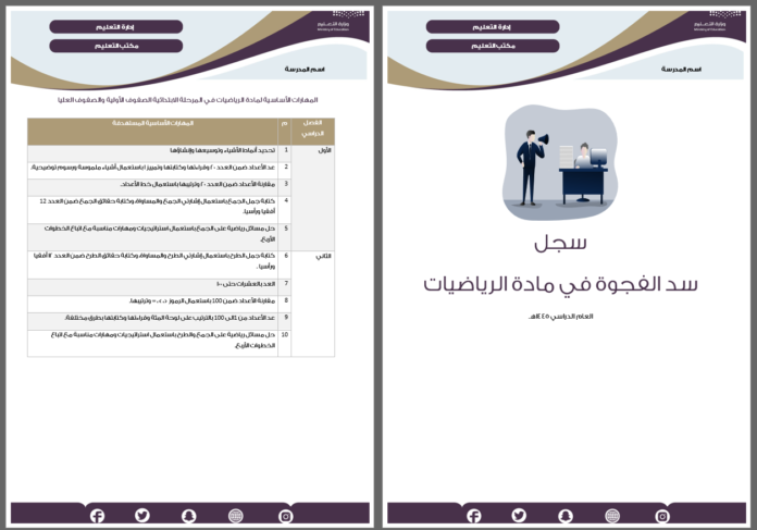 سجل سدة الفجوة في مادة الرياضيات